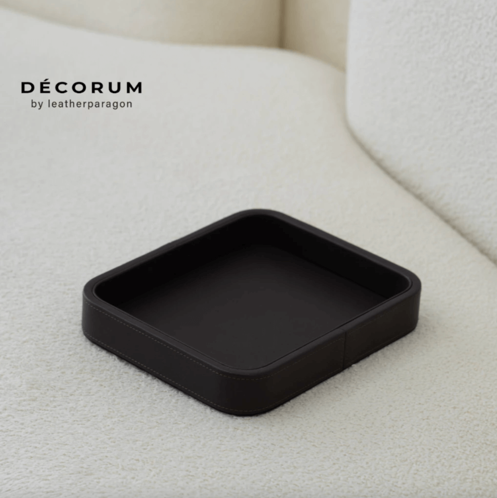 ถาดหนัง ใส่ของ เครื่องประดับ DECORUM 20X24X4 CM สีดำ_1